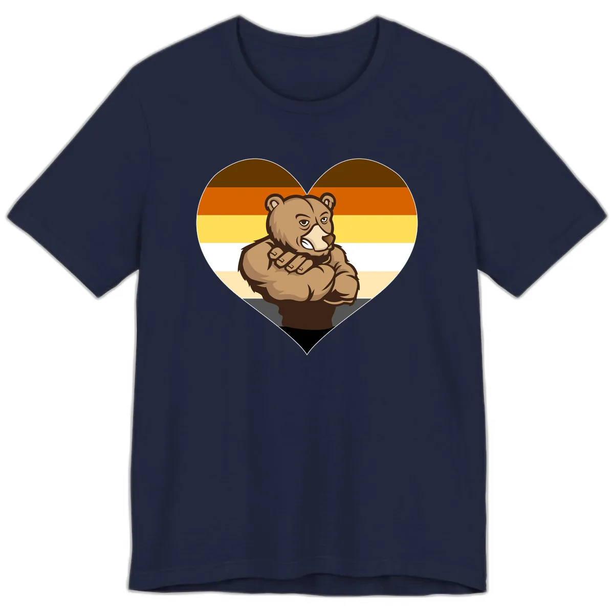 Bear Pride Heart Premium T-Shirt in Navy