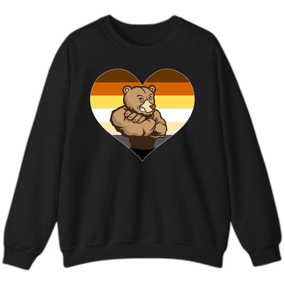 Bear Pride Heart Sweatshirt in Black