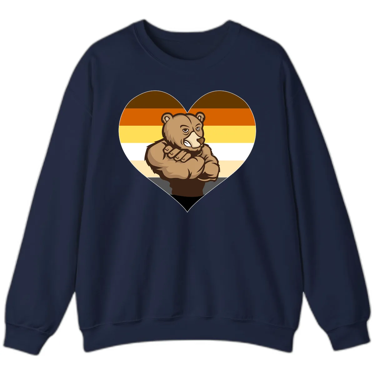 Bear Pride Heart Sweatshirt in Navy