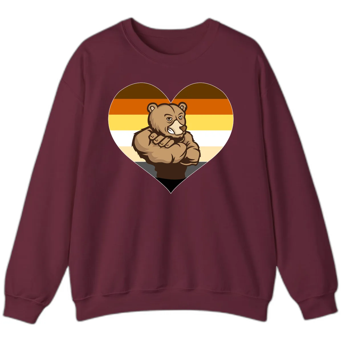 Bear Pride Heart Sweatshirt in Maroon