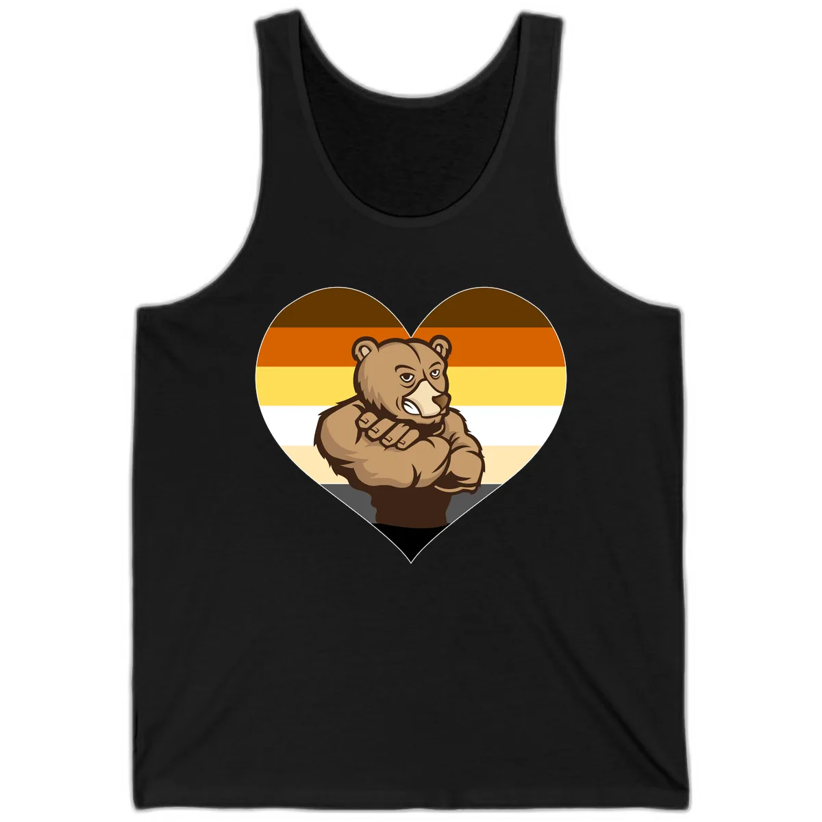 Bear Pride Heart Tank in Black