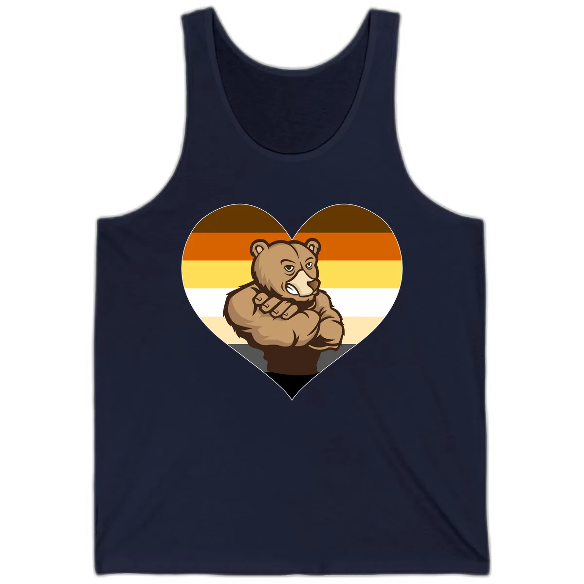 Bear Pride Heart Tank in Navy