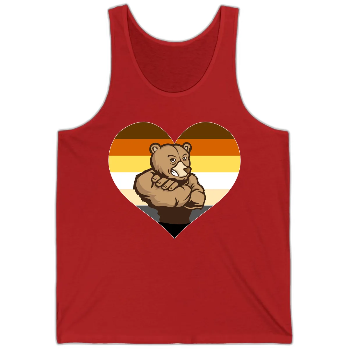 Bear Pride Heart Tank in Red