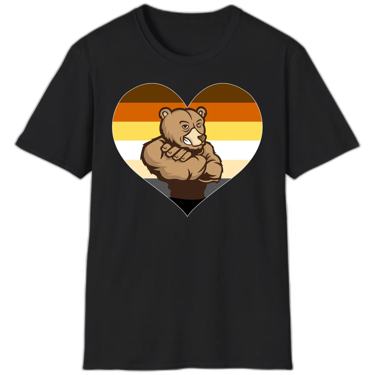 Bear Pride Heart T-Shirt in Black