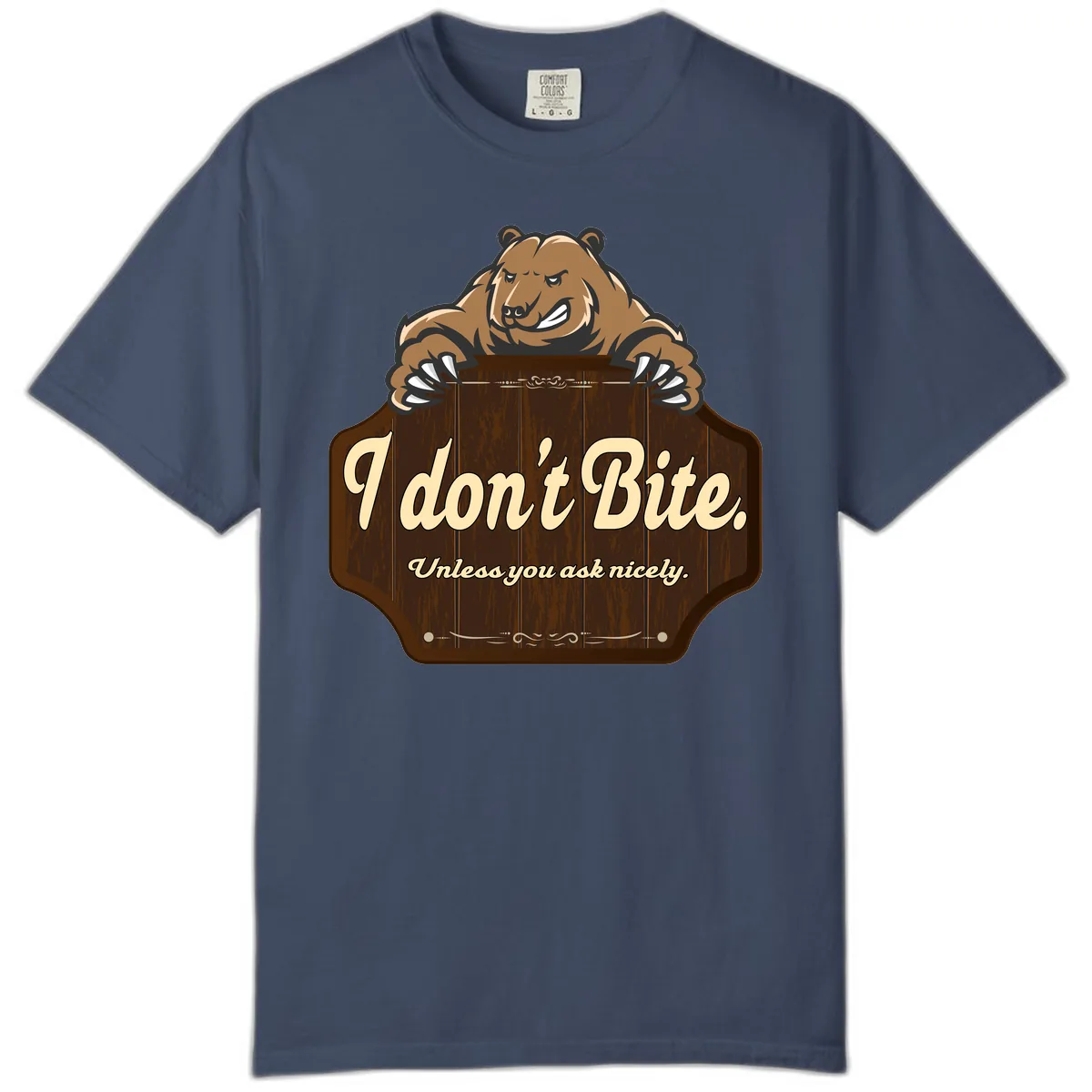 I Don't Bite Bear Comfort Color in Midnight
