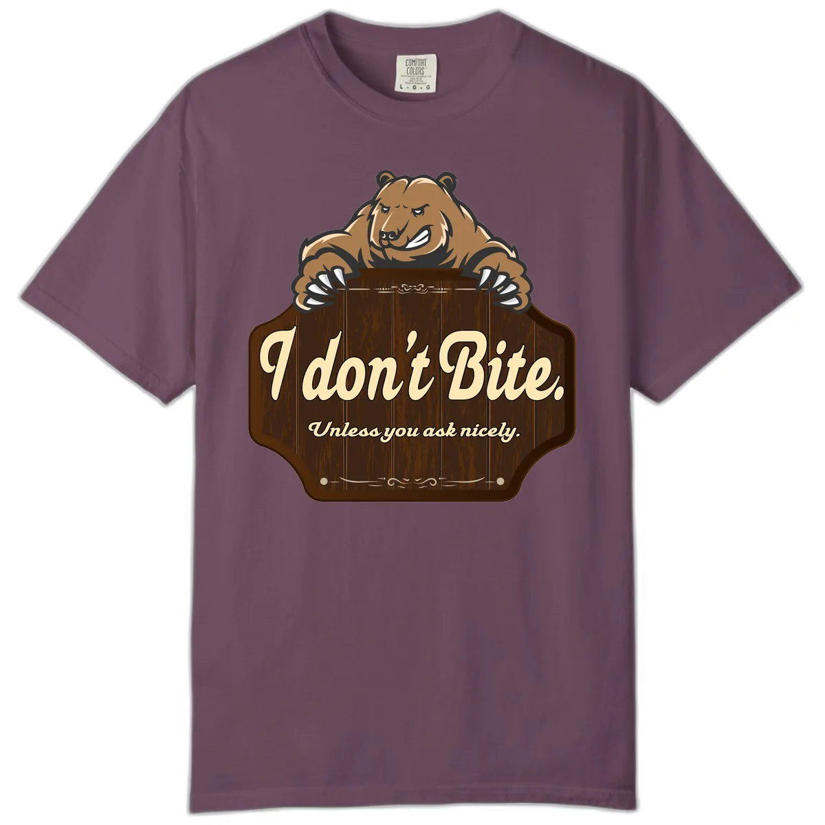 I Don't Bite Bear Comfort Color in Berry