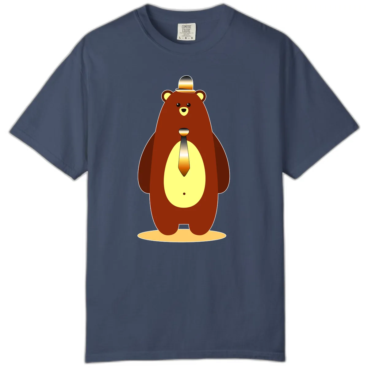 Gentleman Bear With Golden Tie Comfort Color in Midnight