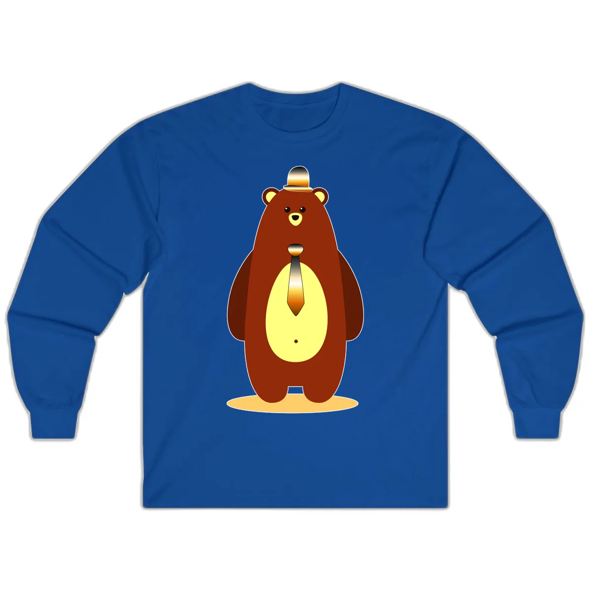 Gentleman Bear With Golden Tie Long Sleeve in Royal