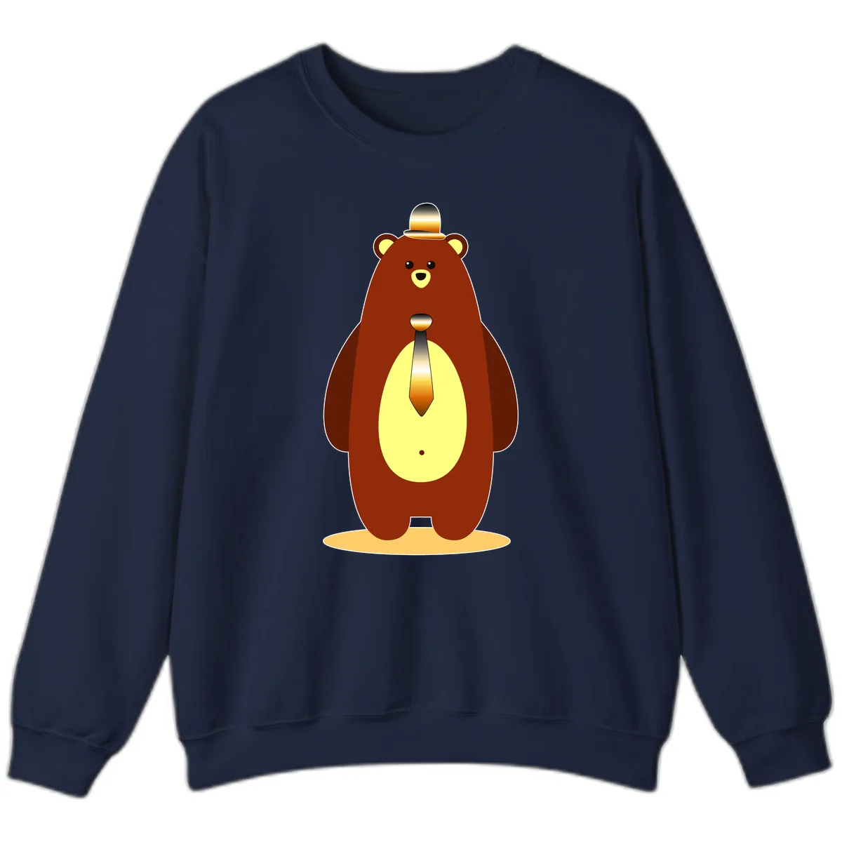 Gentleman Bear With Golden Tie Sweatshirt in Navy