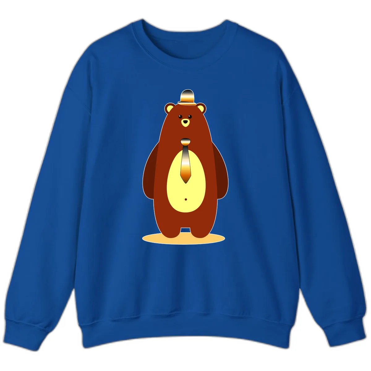 Gentleman Bear With Golden Tie Sweatshirt in Royal