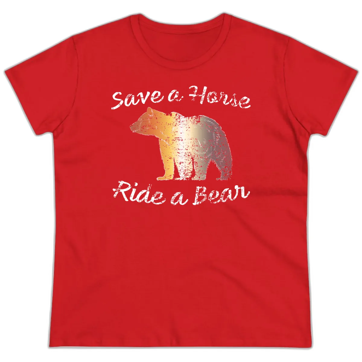 Save a Bear Wildlife Conservation Ladies Tee in Red