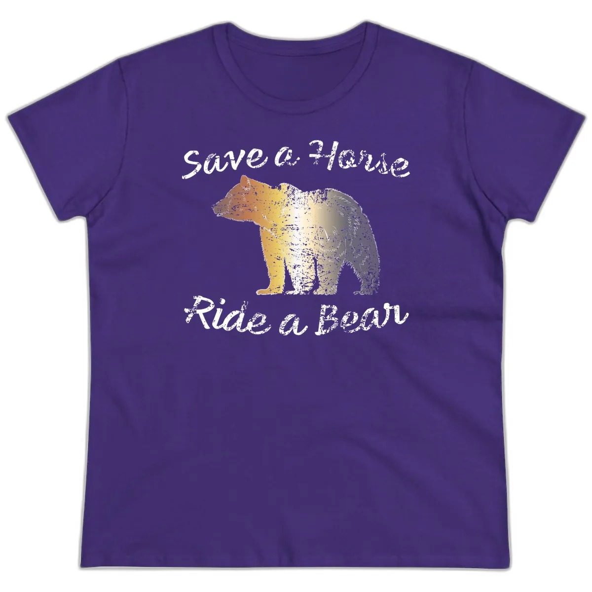Save a Bear Wildlife Conservation Ladies Tee in Purple