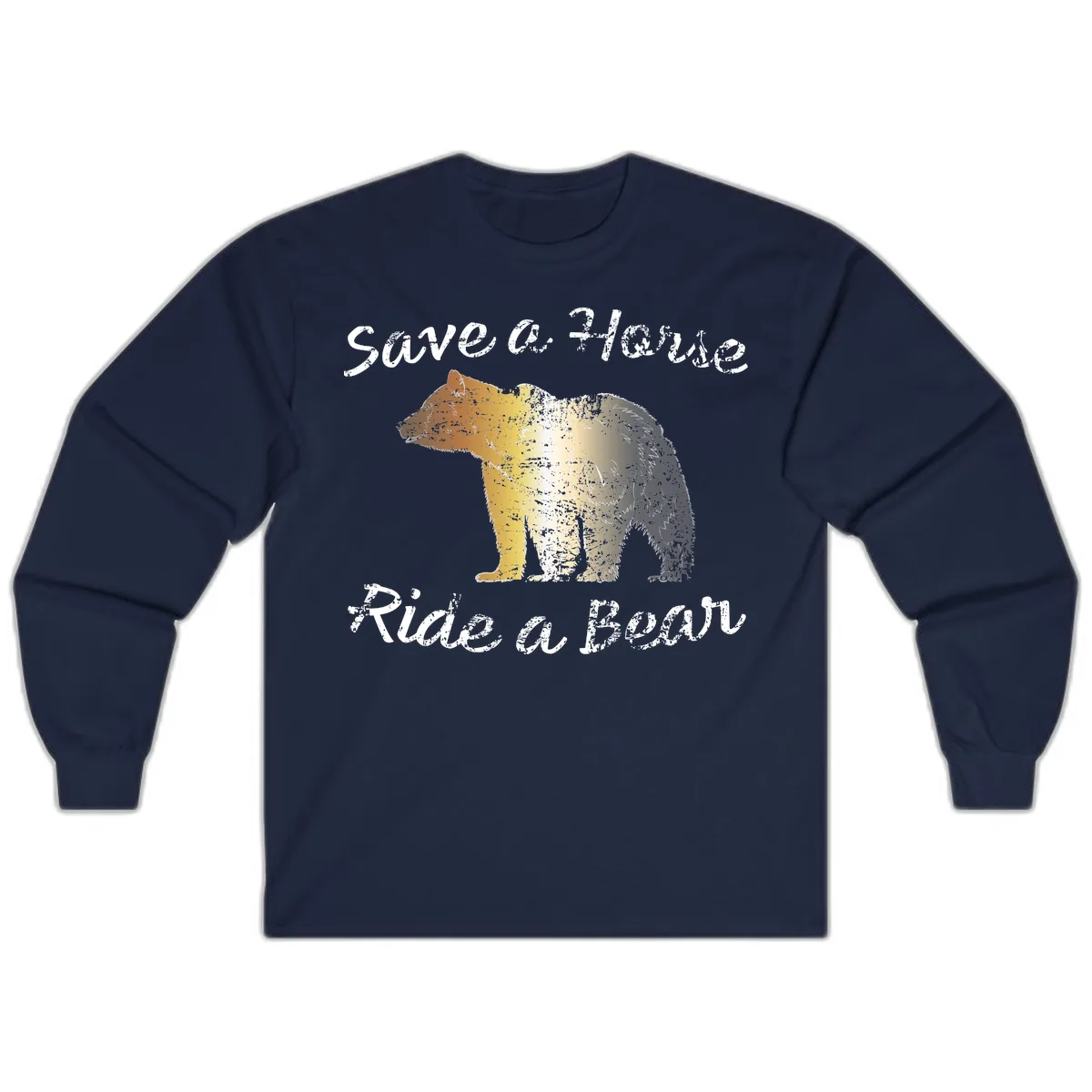 Save a Bear Wildlife Conservation Long Sleeve in Navy