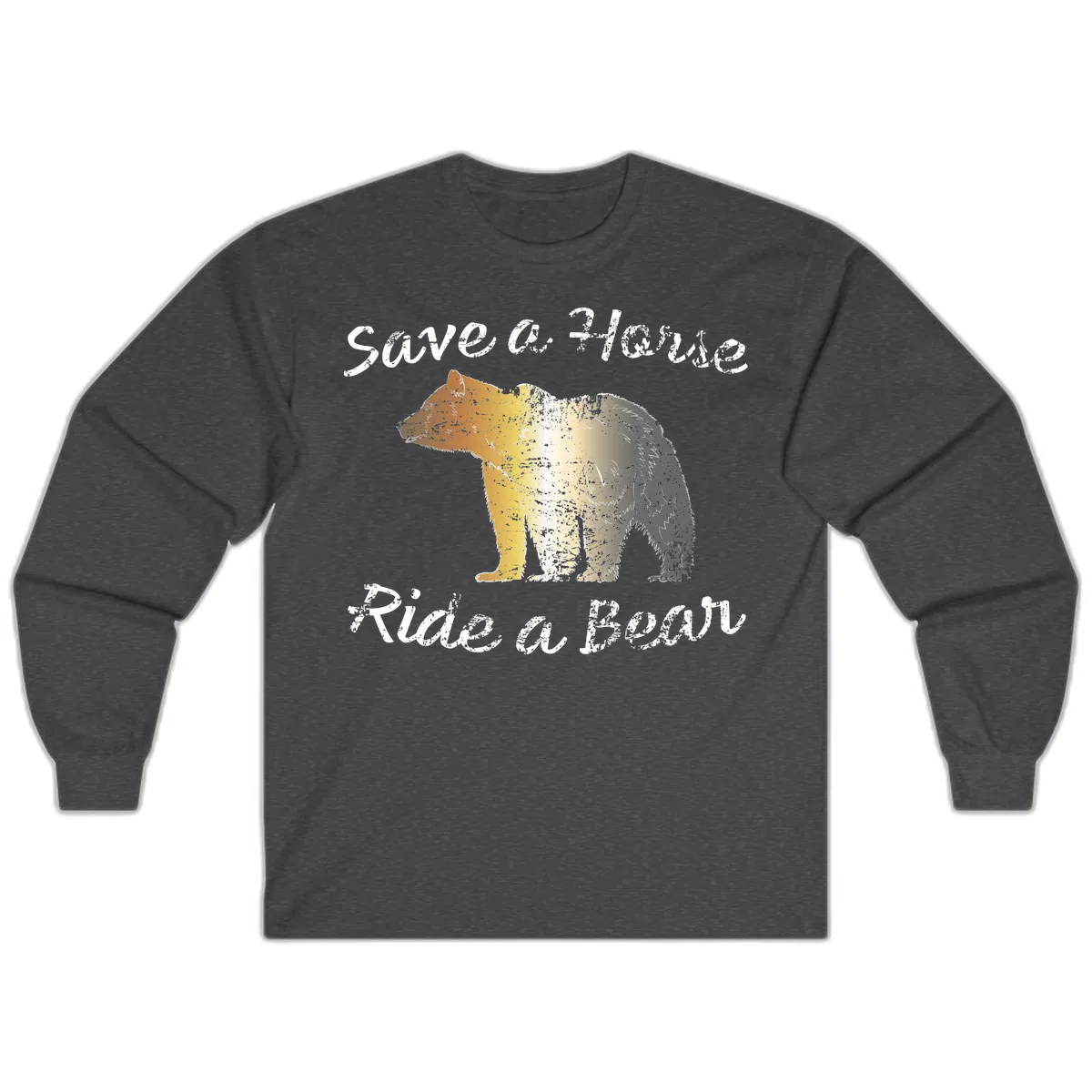 Save a Bear Wildlife Conservation Long Sleeve in Dark Heather