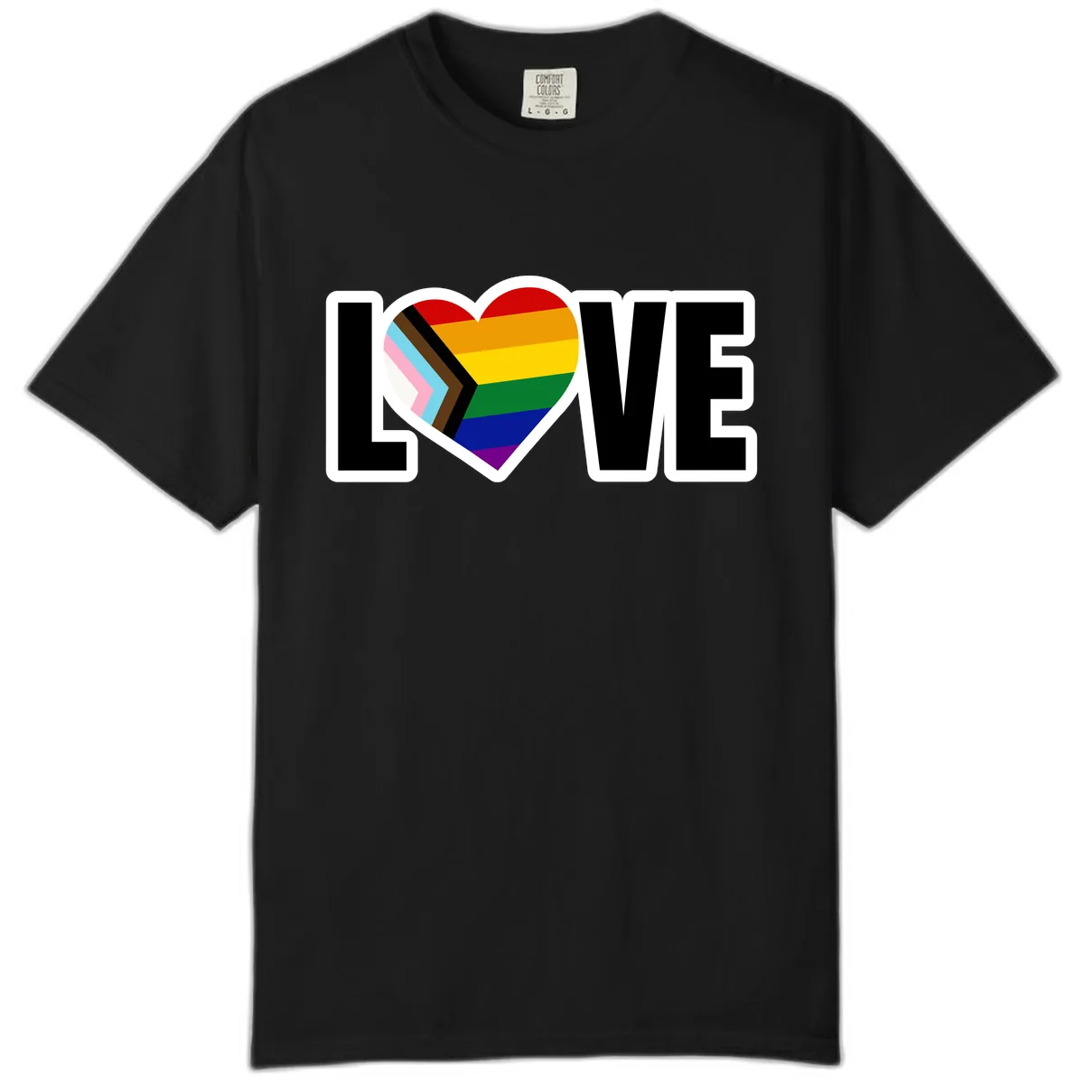 Love Is Love Pride Heart Comfort Color in Black