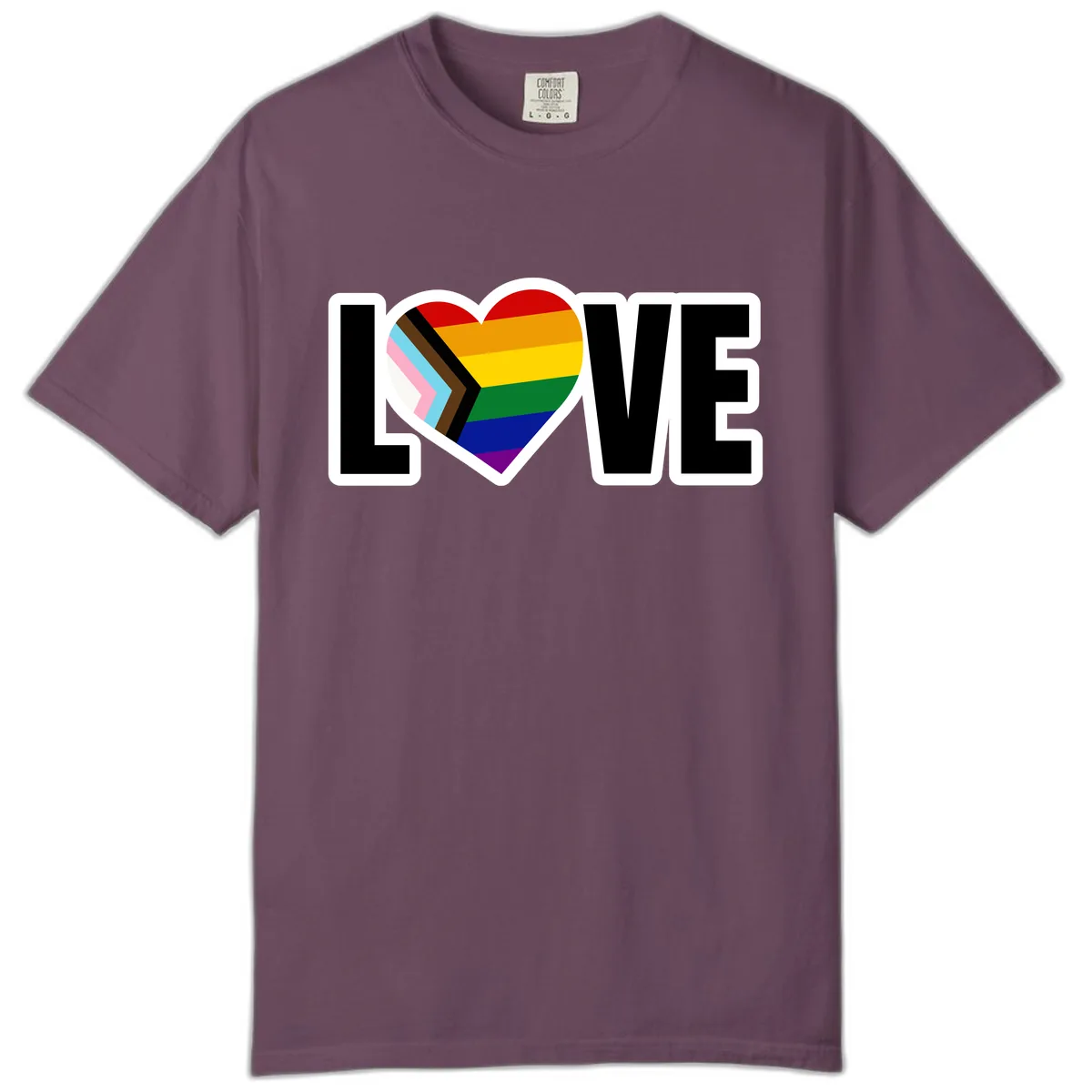 Love Is Love Pride Heart Comfort Color in Berry