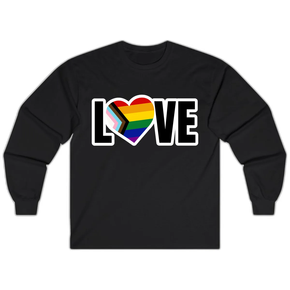 Love Is Love Pride Heart Long Sleeve in Black