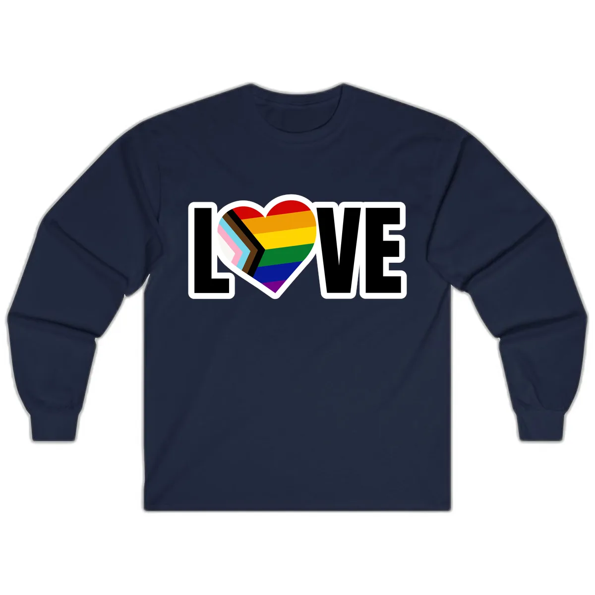 Love Is Love Pride Heart Long Sleeve in Navy