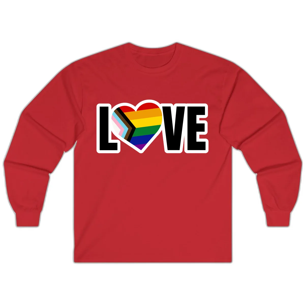 Love Is Love Pride Heart Long Sleeve in Red