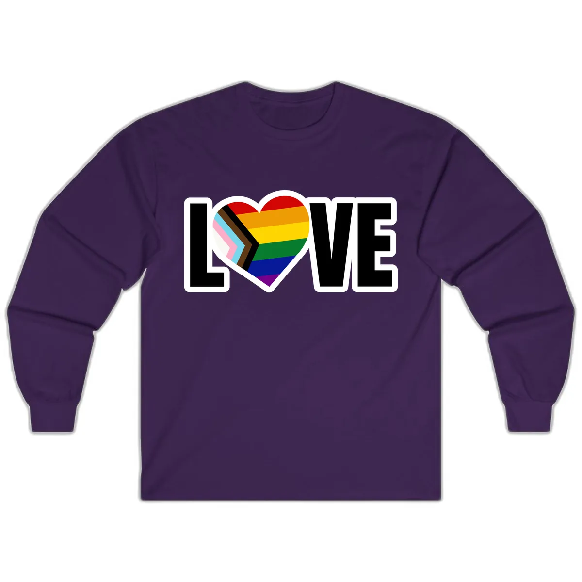 Love Is Love Pride Heart Long Sleeve in Purple