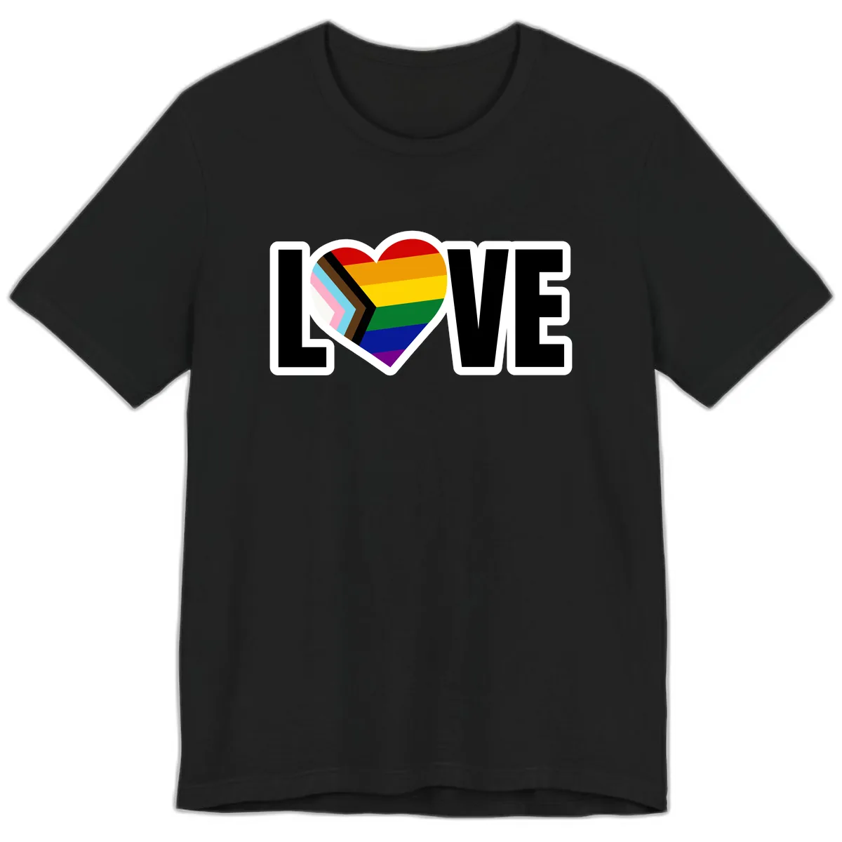 Love Is Love Pride Heart Premium T-Shirt in Black
