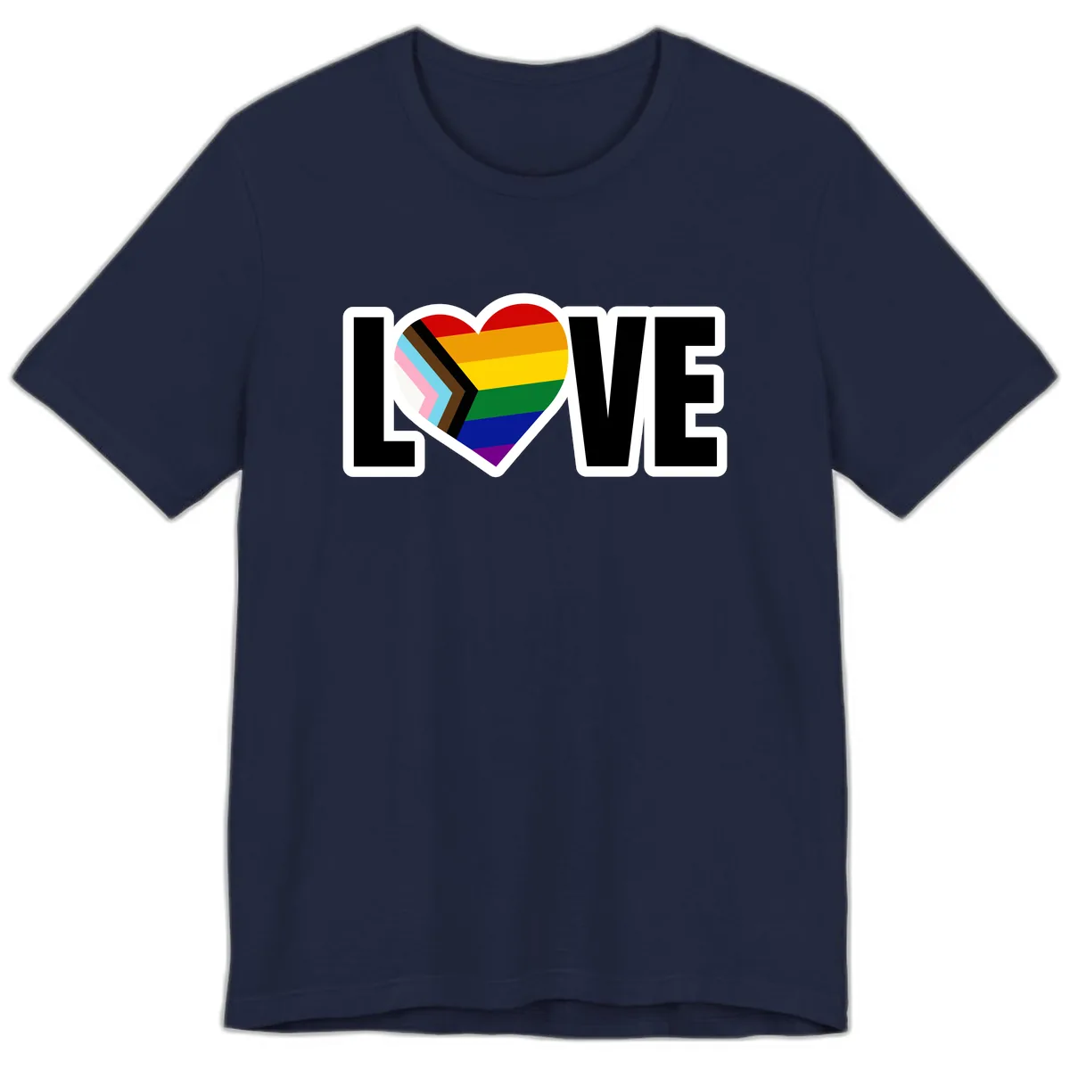 Love Is Love Pride Heart Premium T-Shirt in Navy