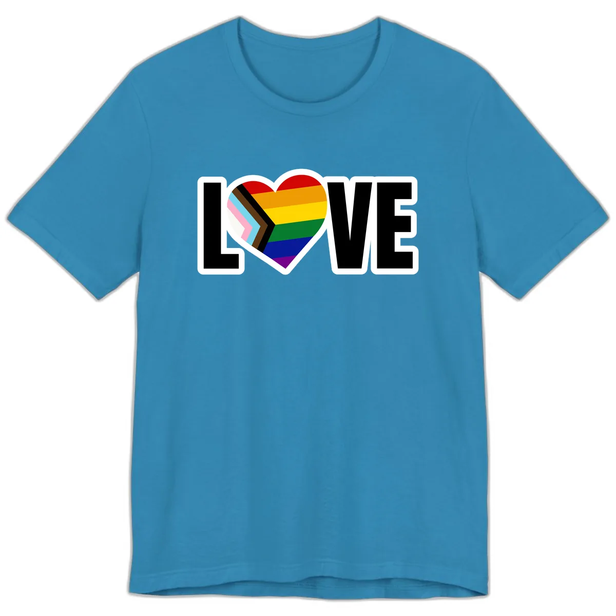 Love Is Love Pride Heart Premium T-Shirt in Aqua
