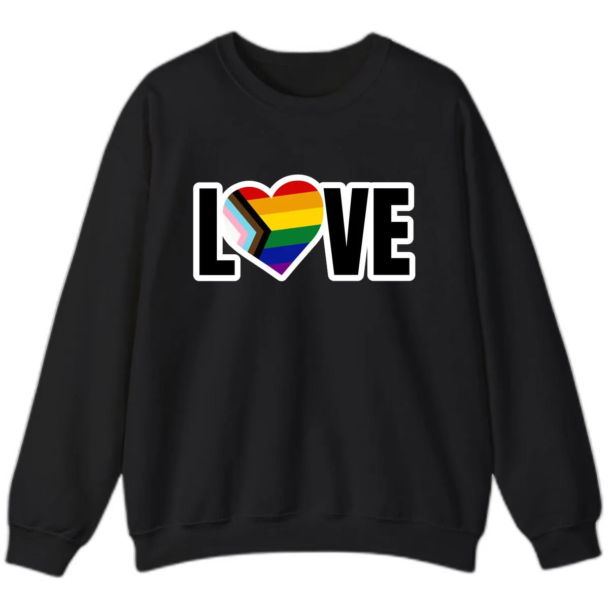 Love Is Love Pride Heart Sweatshirt in Black