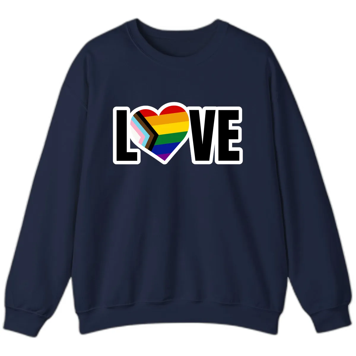 Love Is Love Pride Heart Sweatshirt in Navy