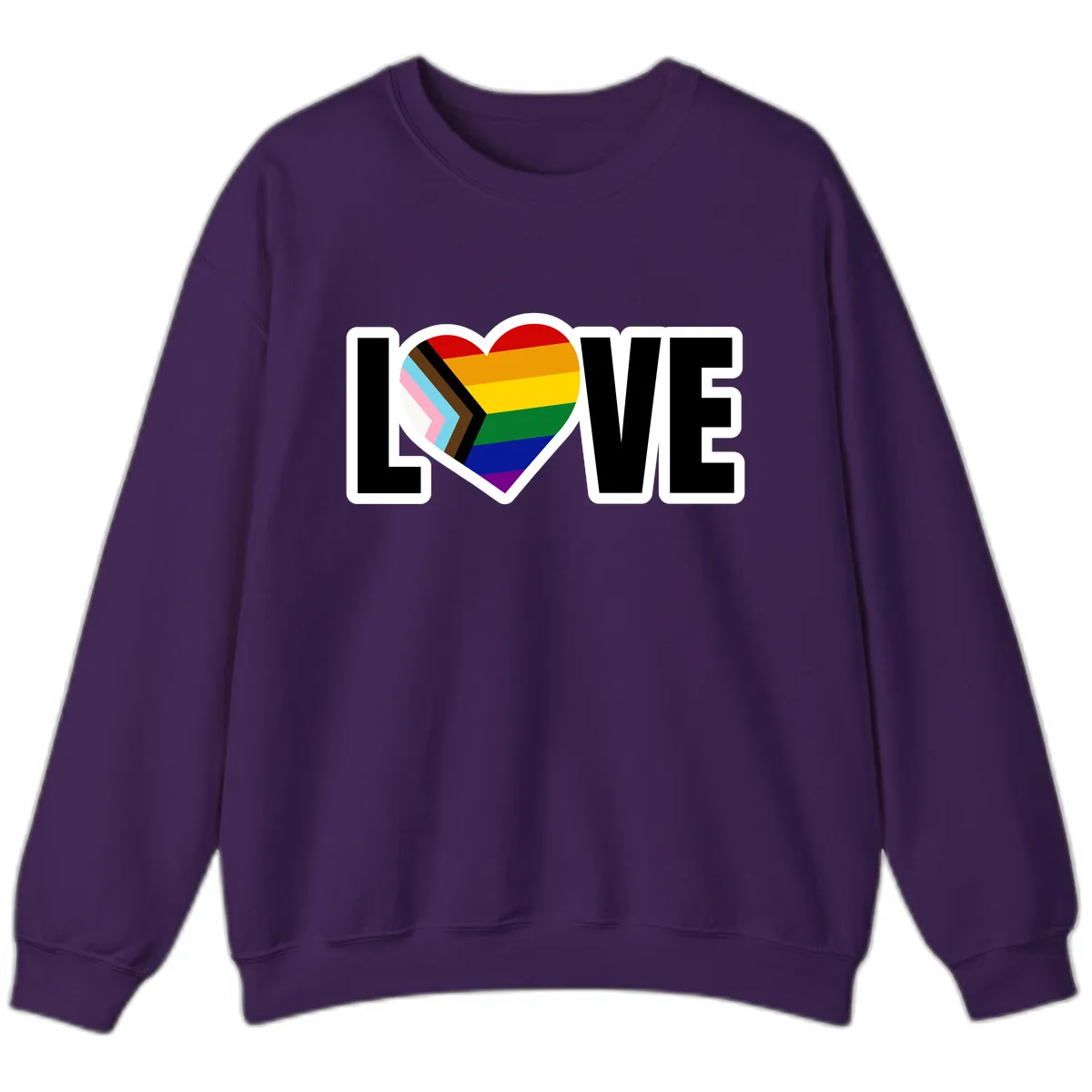 Love Is Love Pride Heart Sweatshirt in Purple