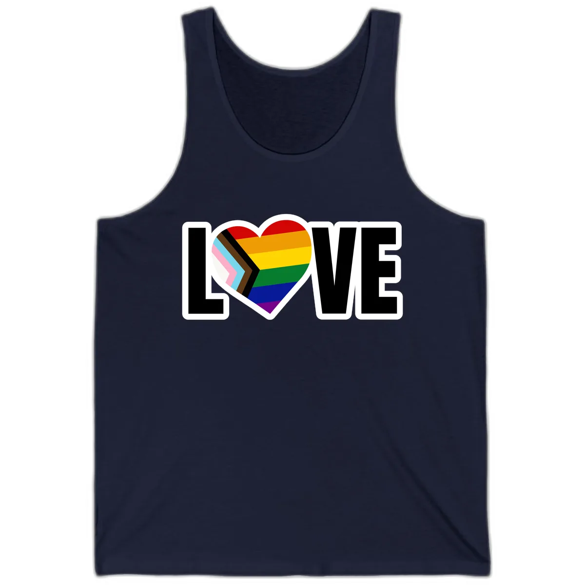 Love Is Love Pride Heart Tank in Navy