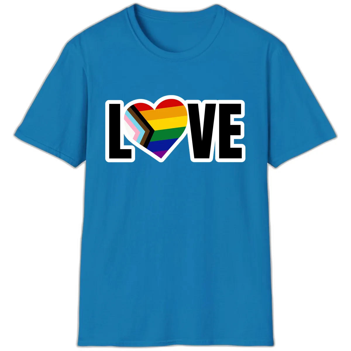 Love Is Love Pride Heart T-Shirt in Sapphire