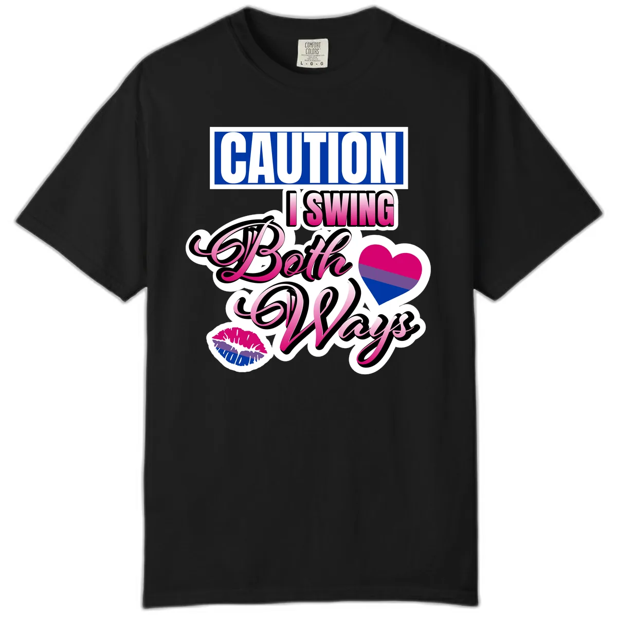 Caution Swing Both Ways Comfort Color in Black