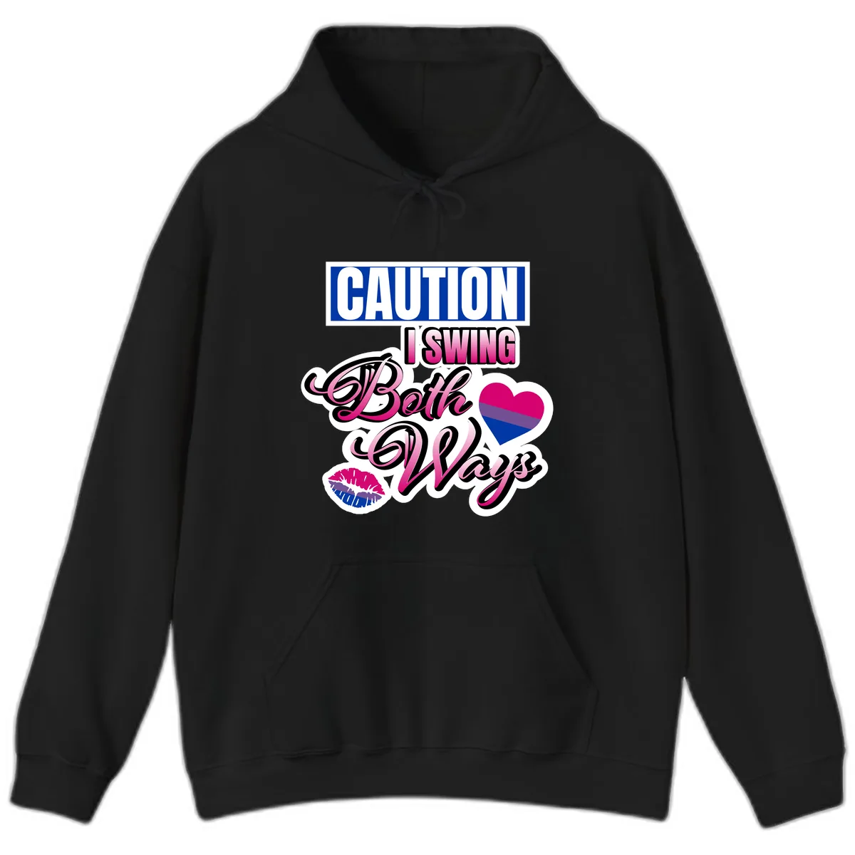 Caution Swing Both Ways Hoodie in Black