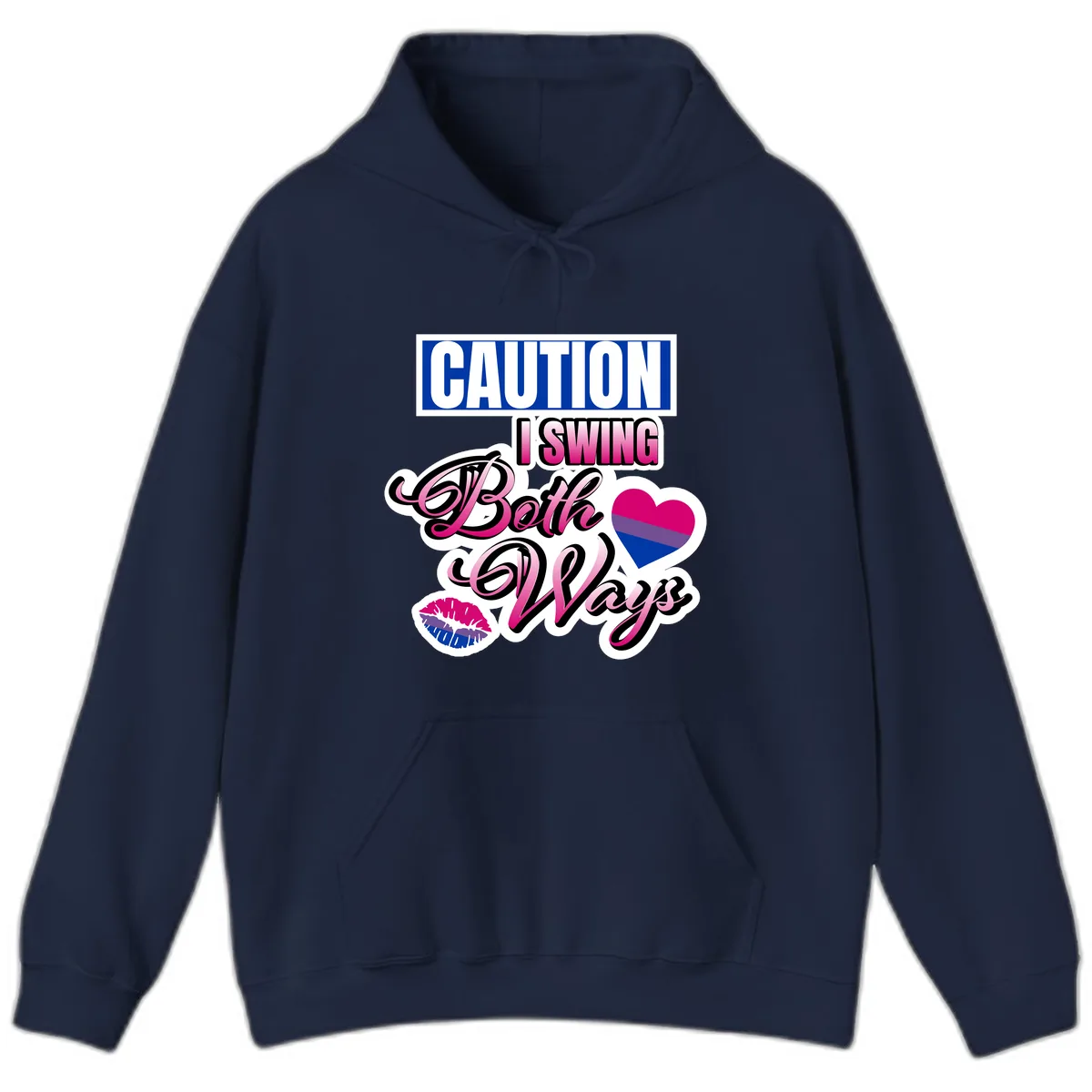 Caution Swing Both Ways Hoodie in Navy