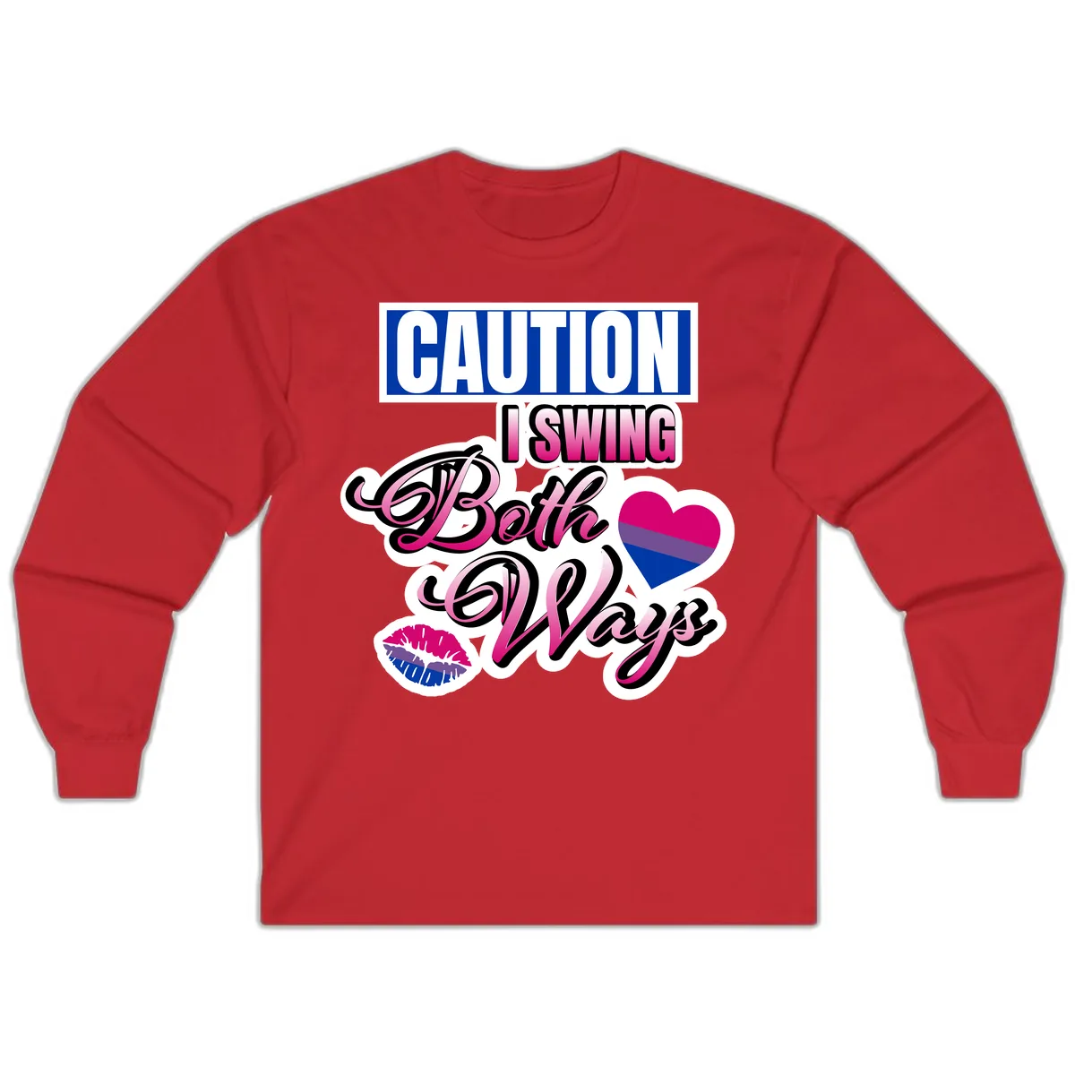 Caution Swing Both Ways Long Sleeve in Red