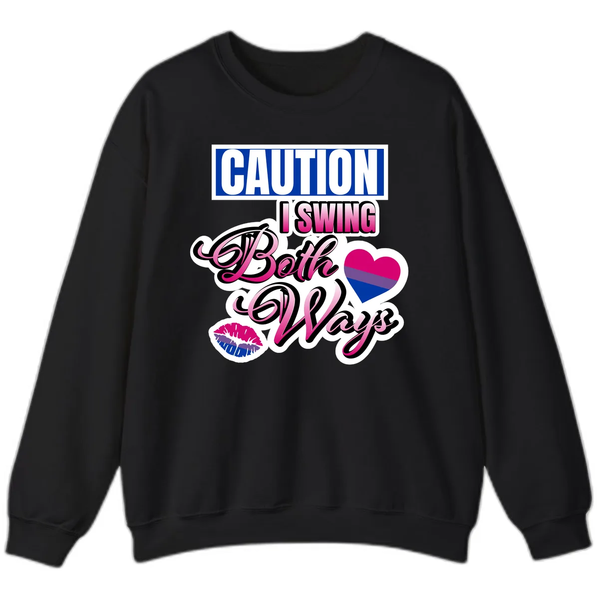 Caution Swing Both Ways Sweatshirt in Black