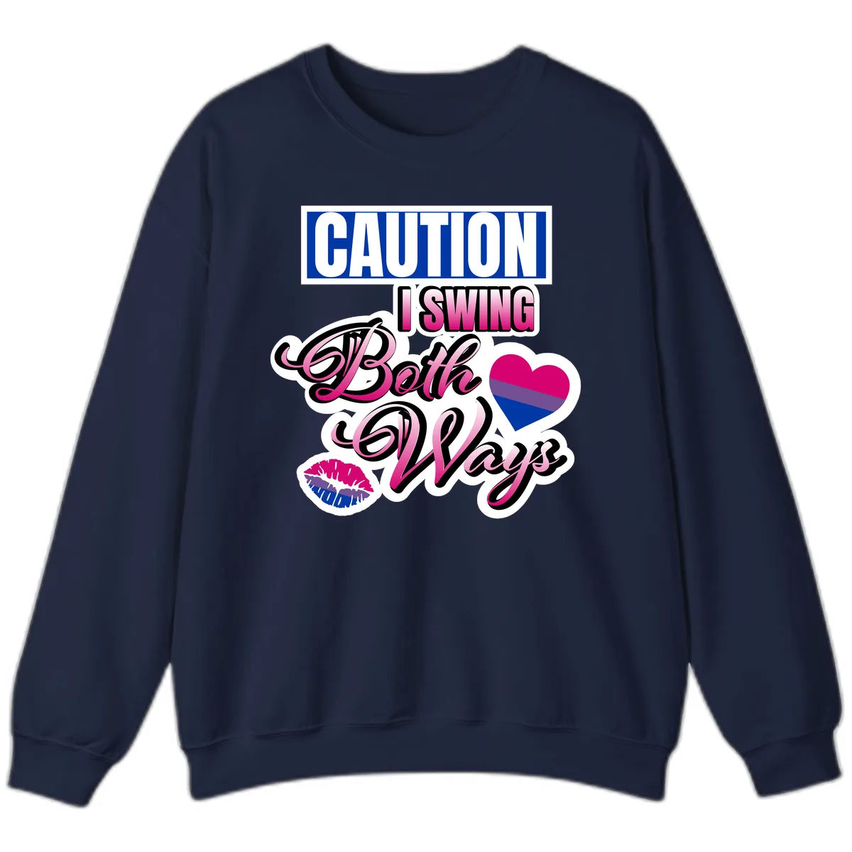 Caution Swing Both Ways Sweatshirt in Navy
