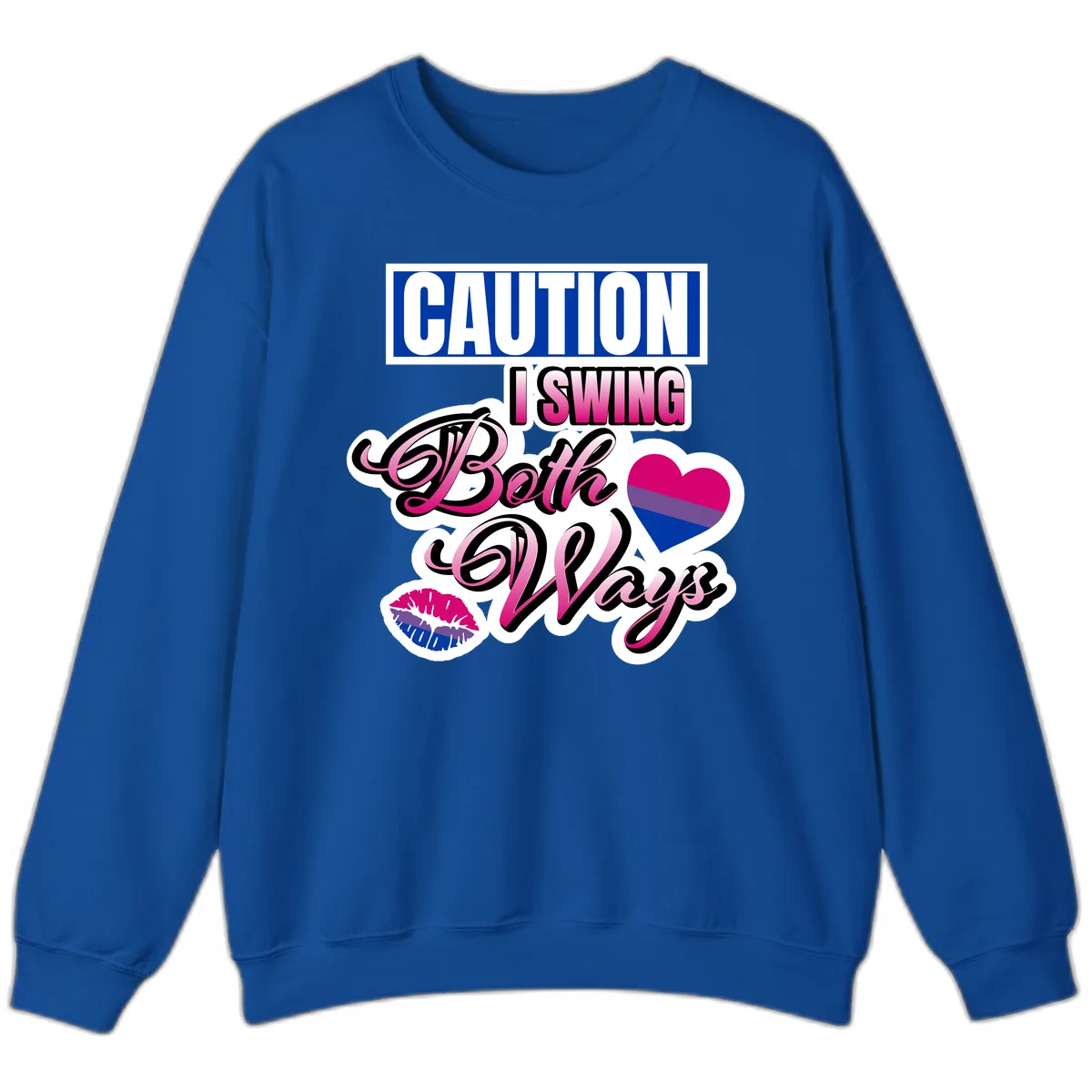 Caution Swing Both Ways Sweatshirt in Royal