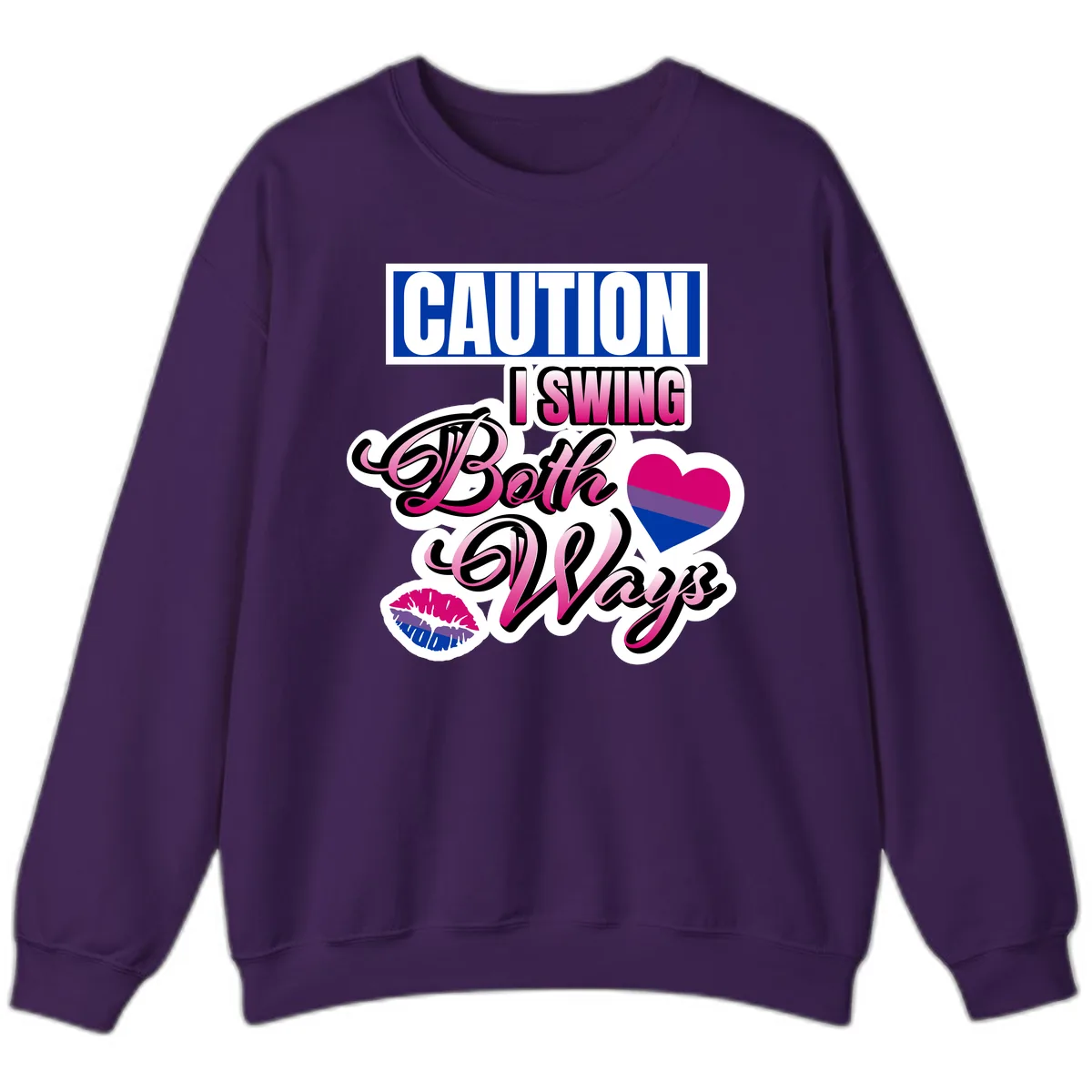 Caution Swing Both Ways Sweatshirt in Purple