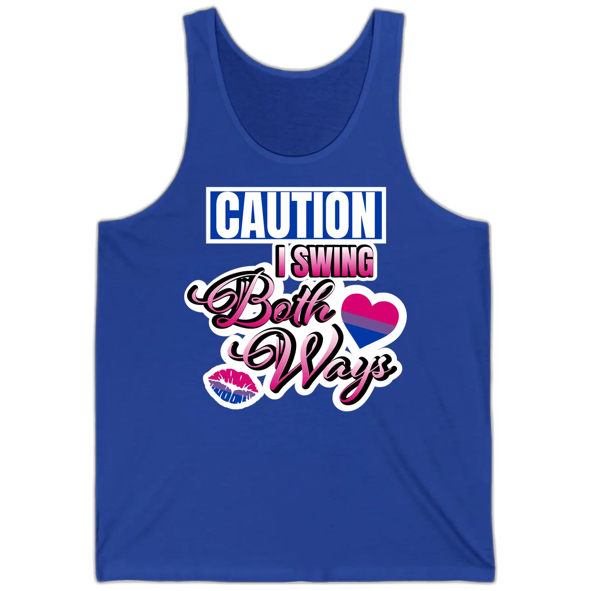 Caution Swing Both Ways Tank in True Royal