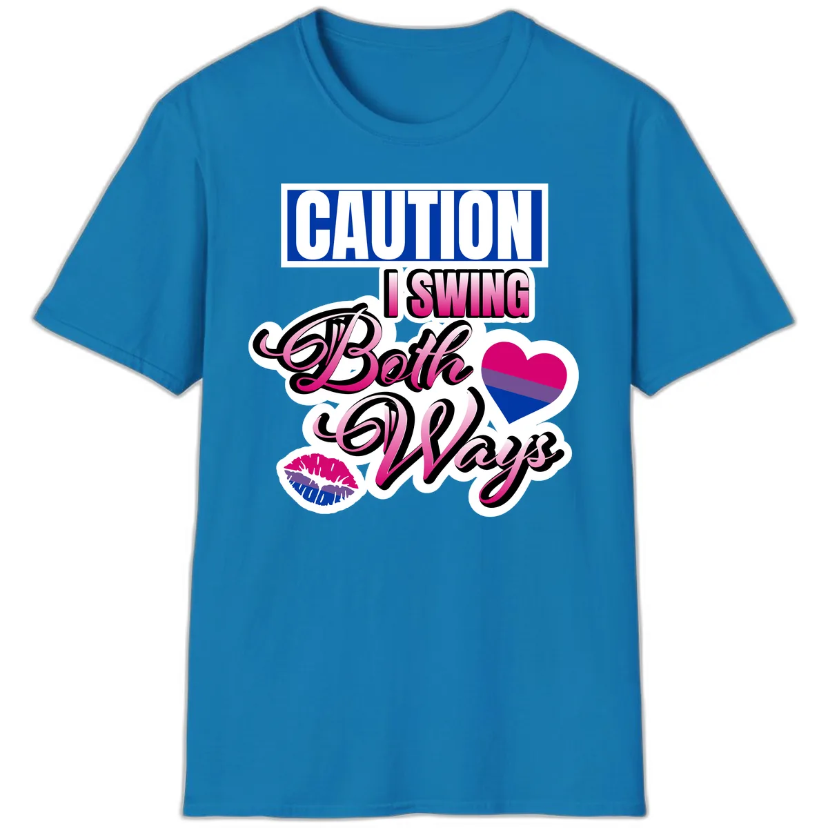 Caution Swing Both Ways T-Shirt in Sapphire