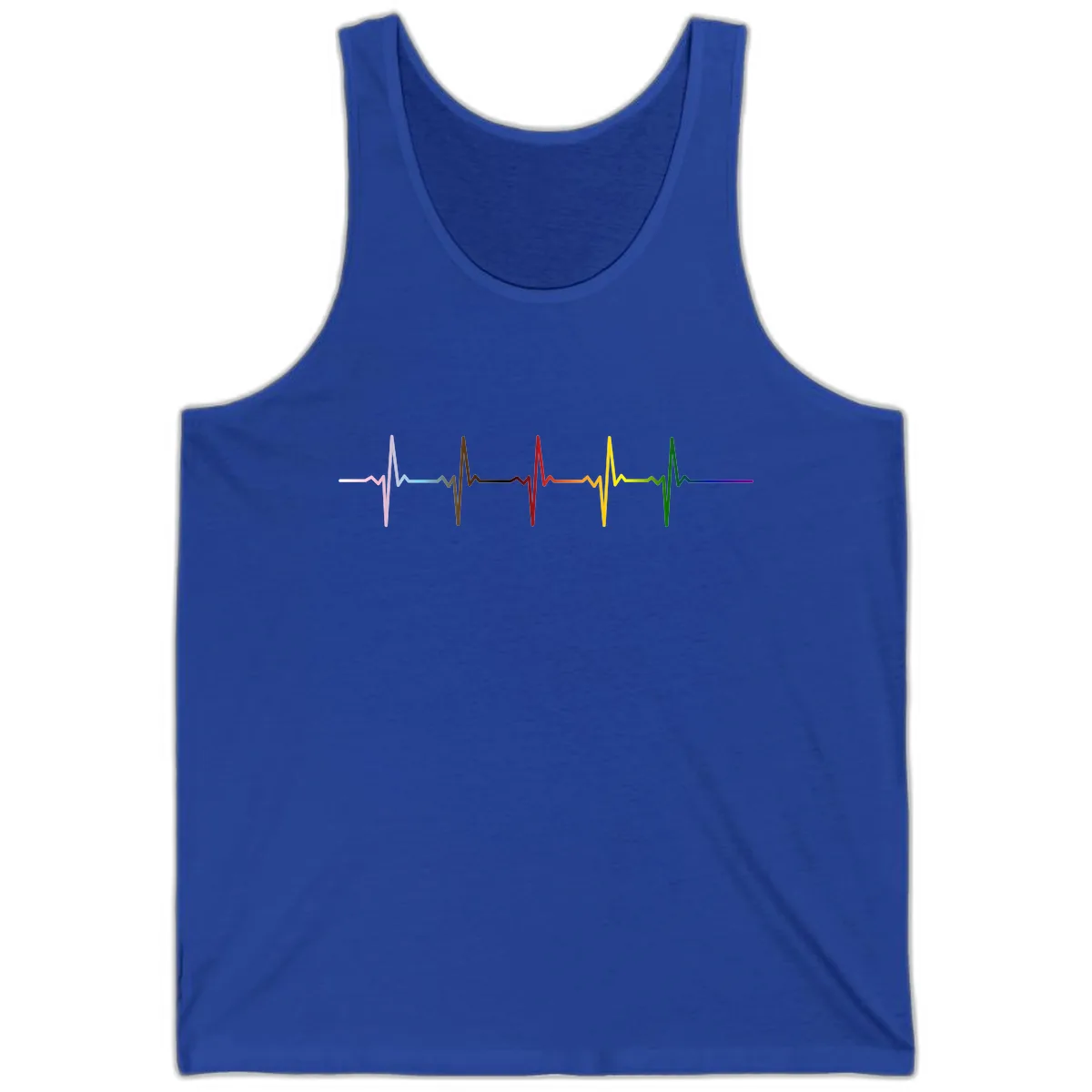 Rainbow Heartbeat Pride Pulse Tank in True Royal