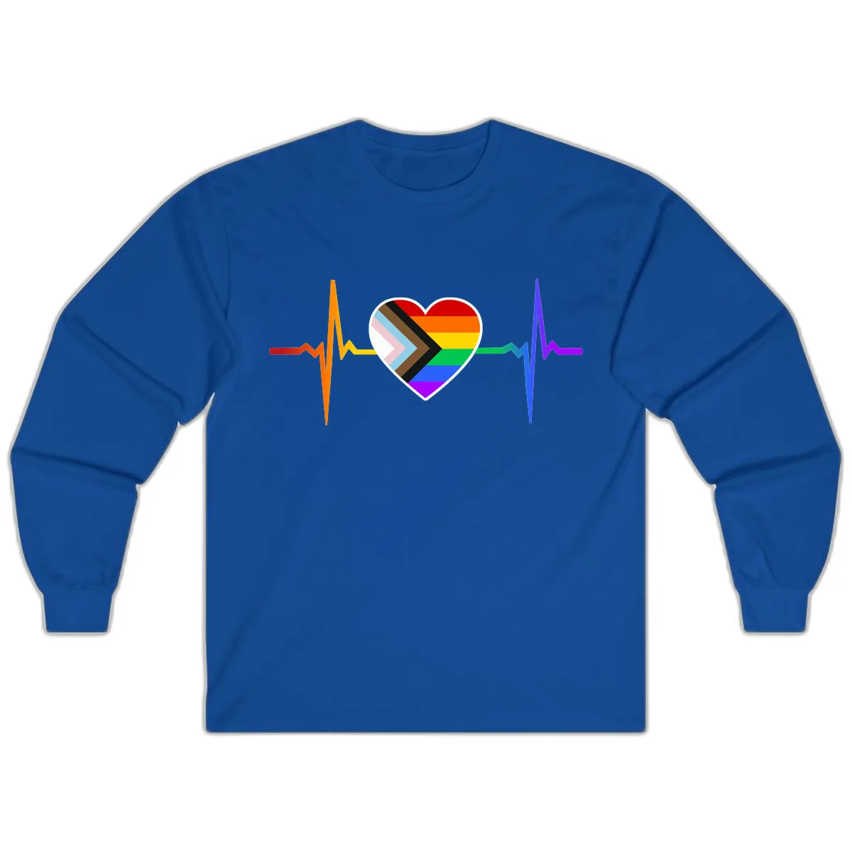 Progress Pride Heartbeat Long Sleeve in Royal