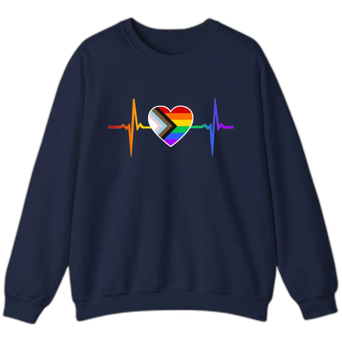 Progress Pride Heartbeat Sweatshirt in Navy