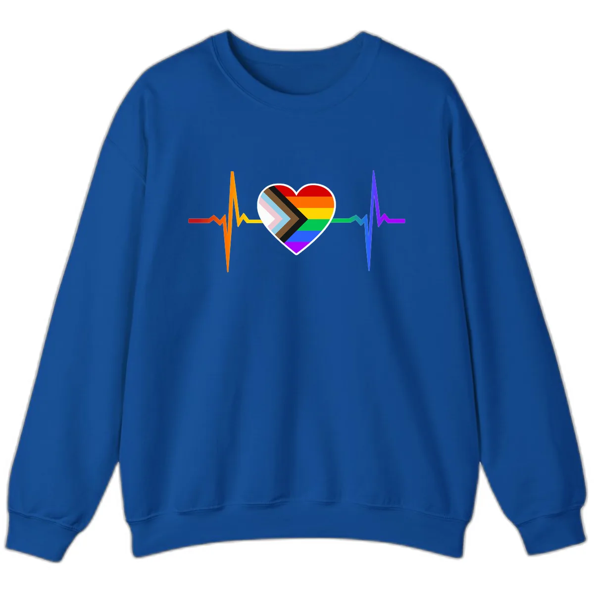 Progress Pride Heartbeat Sweatshirt in Royal