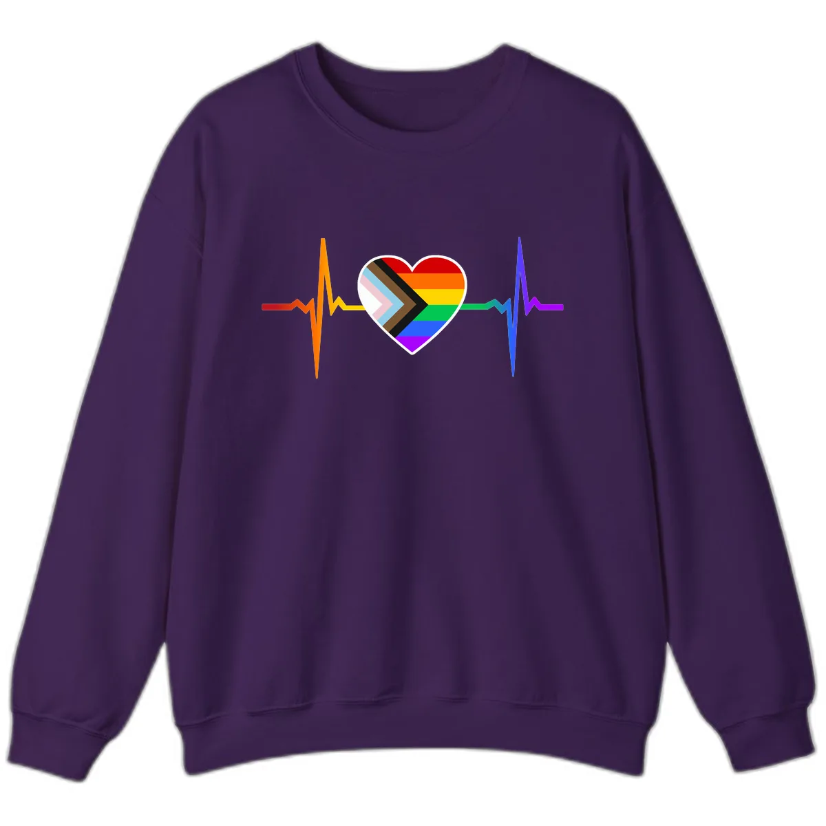 Progress Pride Heartbeat Sweatshirt in Purple