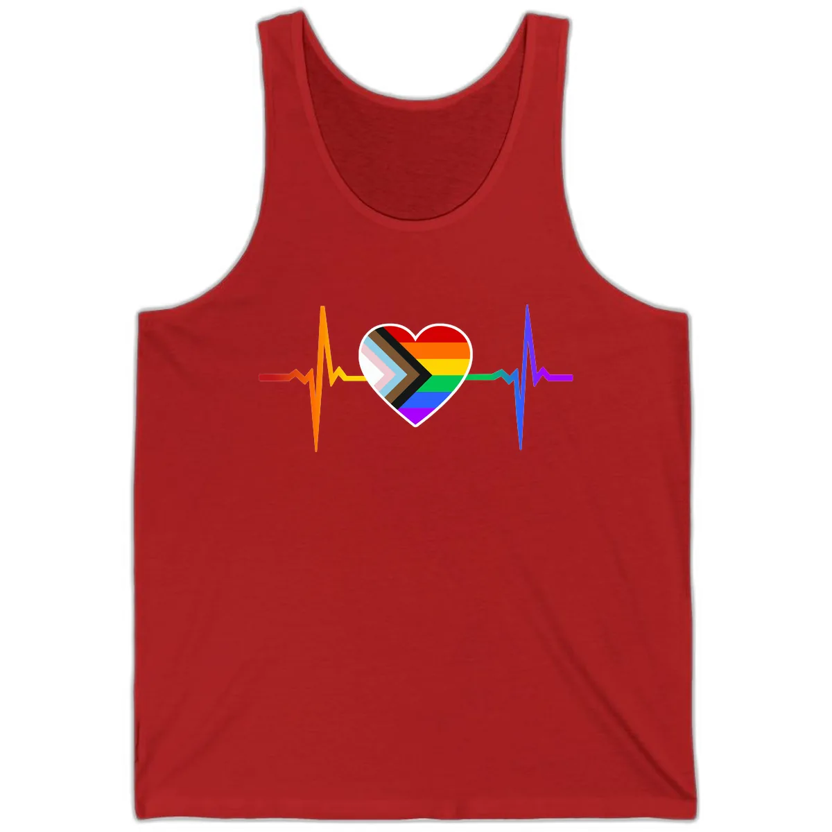 Progress Pride Heartbeat Tank in Red