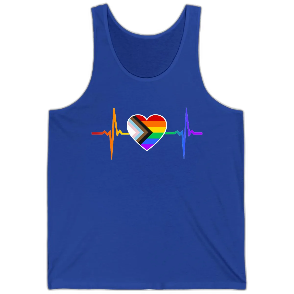 Progress Pride Heartbeat Tank in True Royal
