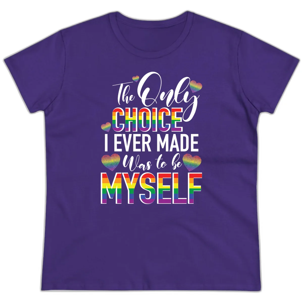 The Only Choice I Ever Made Was to Be Myself Ladies Tee in Purple